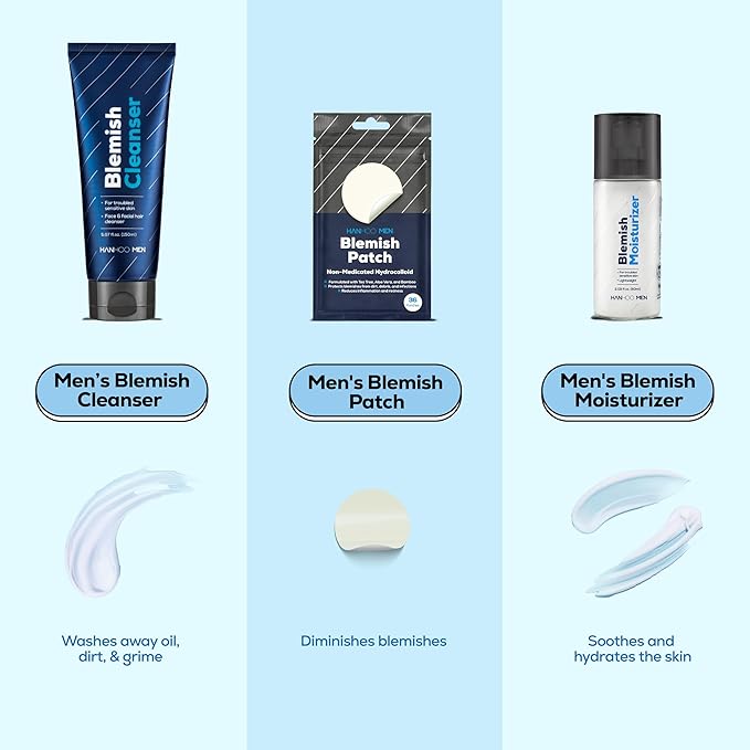 Hanhoo Men’s Blemish Moisturizer, 2.02 Fl. Oz., with Bamboo, Hyaluronic Acid, and Green Tea, Non-greasy Daily Facial Moisturizer, Post-Shave Care, For Acne-Prone Skin, Korean Skincare