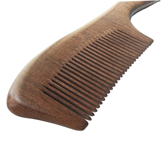 Letyvba Wooden Comb – Fine Tooth Anti-static Wooden Hair Comb for Curly, Wet, Long Hair