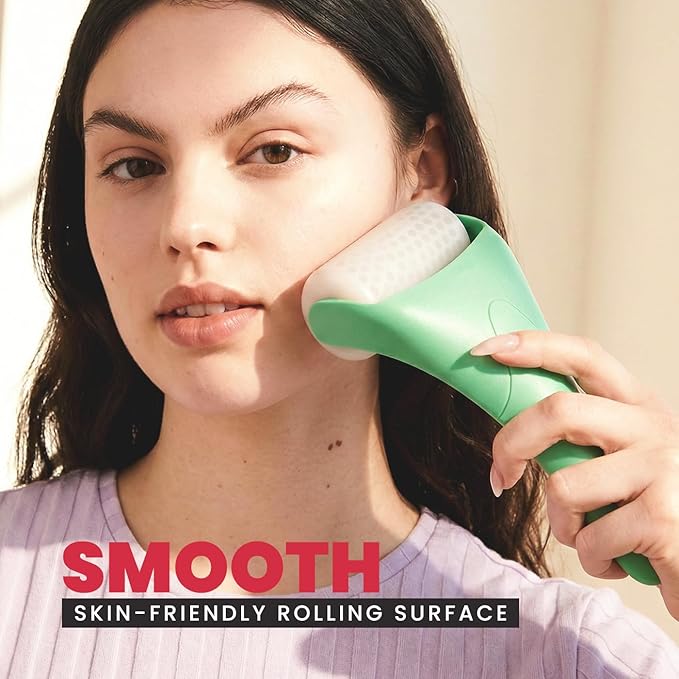 ROSELYNBOUTIQUE Ice Roller for Face & Gua Sha Facial Tools - Wrinkles Fine Lines Puffiness Massager Facial Skin Care Tools Self Care Gifts for Men Women (Green)