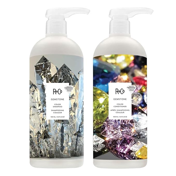 R+Co Gemstone Color Shampoo & Conditioner Set | Protects Color, Repairs & Nourishes | Vegan + Cruelty-Free | 33.8oz (Pack of 2)