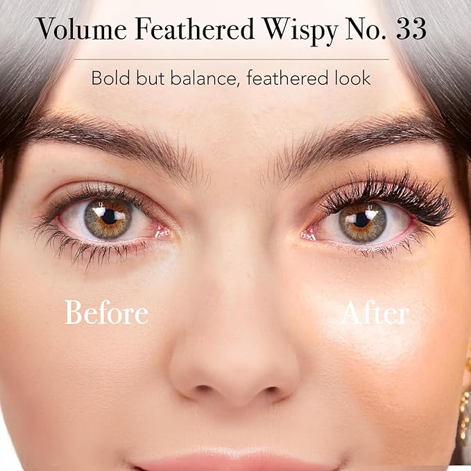 Pro Lash ProWear Professionally Styled Lash Clusters - Easiest to Apply Eyelash Cluster - 10 Day Eyelashes - Waterproof Lashes Clusters - 3 Sets - Volume Feathered Wispy No. 33 - Black