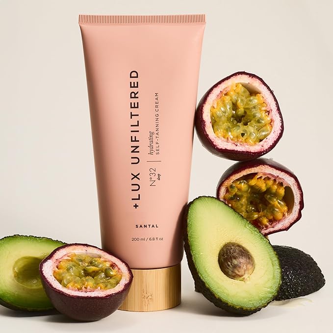 + Lux Unfiltered N°32 Deep Gradual Self Tanner, Hydrating Self Tanning Lotion with Shea Butter & Squalane - Non-Sticky, No Transfer, Natural-Looking Tan - Vegan & Cruelty-Free Sunless Tanner - Santal