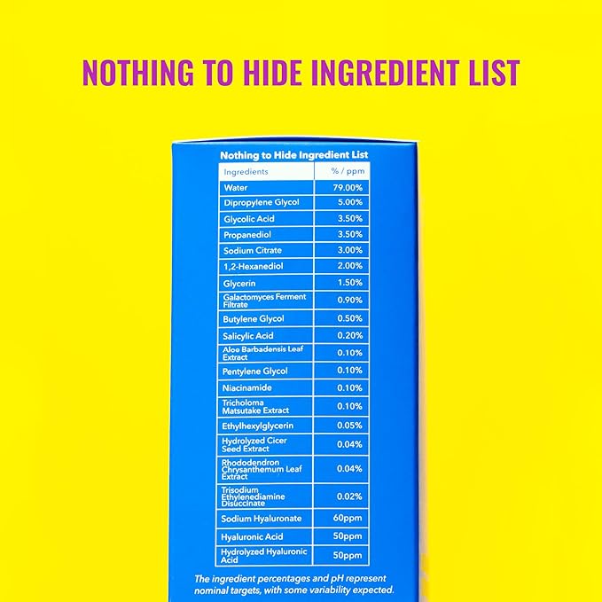 Good Molecules Glycolic Exfoliating Toner - Hyaluronic and Glycolic Acid Daily Toner for Face - Cleansing Facial Exfoliant for Glowing Even Skin Tone, Skin Care