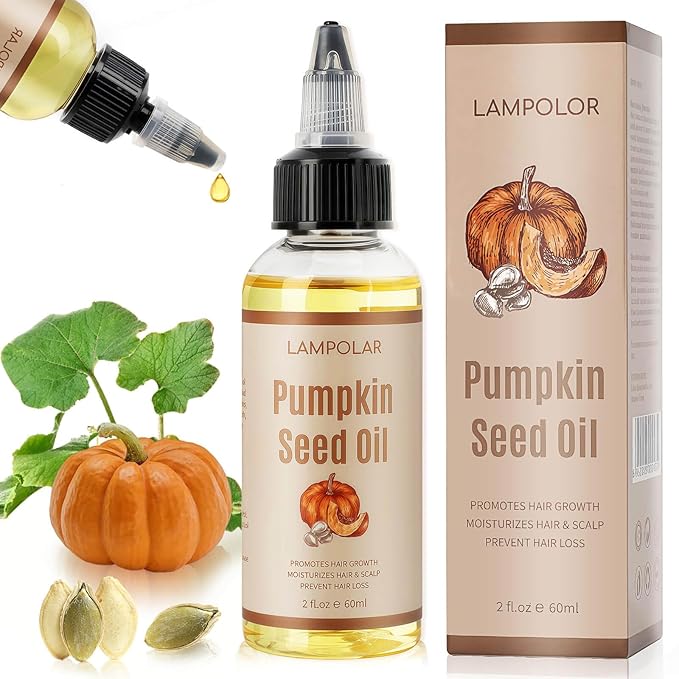 Pumpkin Seed Oil for Hair Growth - 100% Pure, Cold Pressed, Natural Hair Growth Oil - Deeply Moisturizing Scalp, Strong Roots and Thick Hair, 2 Fl Oz