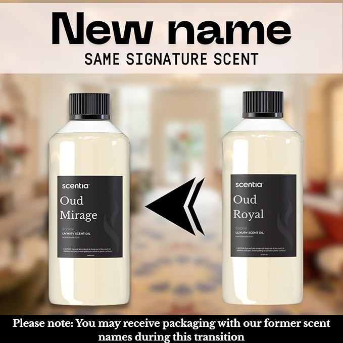 Scentia Oud Royal Fragrance Oil Inspired by TF's Oud Wood Perfume, Refill Diffuser Oil, Perfume Dupe, Aromatherapy Essential Oil Fragrance Set for Cold Diffusers, Candle Making | 500 ml, 16.9Fl Oz