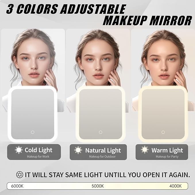 ZhenGuiRu Travel Makeup Bag with LED Mirror – Waterproof Cosmetic Train Case with Adjustable Dividers, Portable Makeup Organizer and Toiletry Bag for Women, Pink Teens & Girls Gift