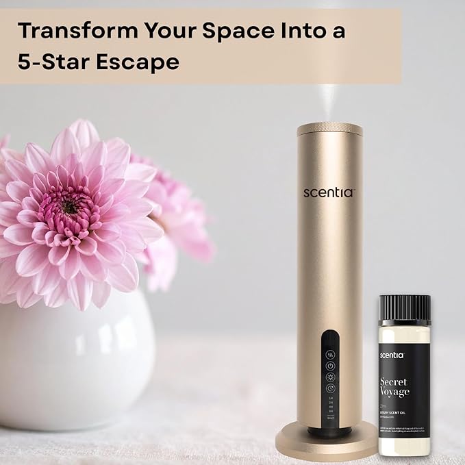 Scentia Secret Voyage Diffuser Oil Inspired by The Baccarat Hotel Scent - 20 mL 0.67 fl oz - Essential Oil Blend of Cedar &Jasmine for Aromatherapy & humidifiers - Thanksgiving & Holiday Gift