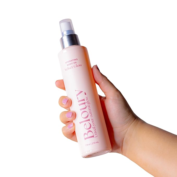 Velvet Glow Hydrating Body Oil 7fl oz Moisturizer for dry skin, Natural, With Argan Oil, Body Serum, After shower oil, Vegan, Nourishing, Clean Beauty, Paraben+Silicone free, Vitamin E