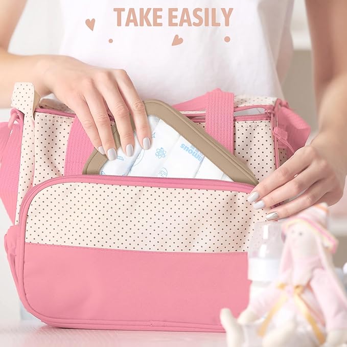 YOPCDJ 5PCS Clear Toiletry Bag,TSA Approved Travel Makeup Pouch with Zipper for Cosmetics and Toiletries，Diaper Bag Organizer Pouch Set，Women's Purse Organizer and Clear Car Bag