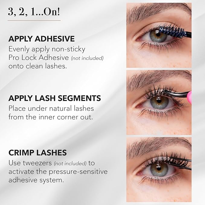 Pro Lash ProWear Professionally Styled Lash Clusters - Easiest to Apply Eyelash Cluster - 10 Day Eyelashes - Waterproof Lashes Clusters - 3 Sets - Classic No. 01 - Cocoa