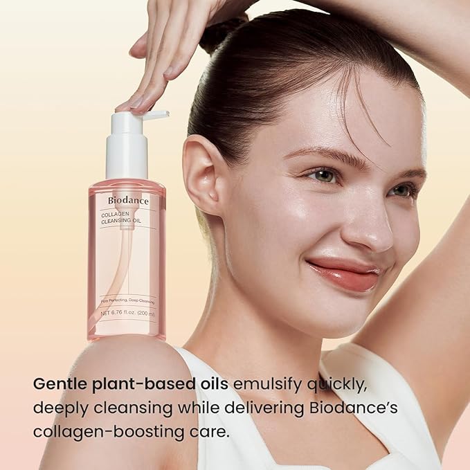 BIODANCE Collagen Cleansing Oil, Facial Oil Cleanser, Gentle Makeup Remover, Removes Bleackhed and Whitehead for Sensitive Skin, Korean Skin Care, Valentines Day Gifts for Herㅣ6.76 fl. oz. (200 ml)