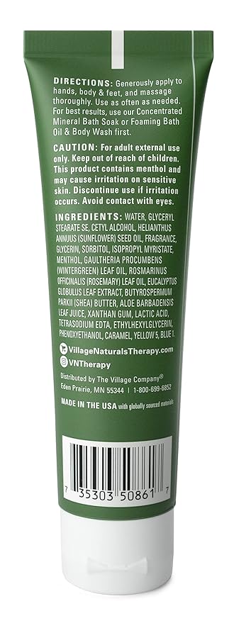 Village Naturals Therapy Muscle Shea Butter Lotion, Eucalyptus Mint Scent, 2 fl oz, Pack of 6