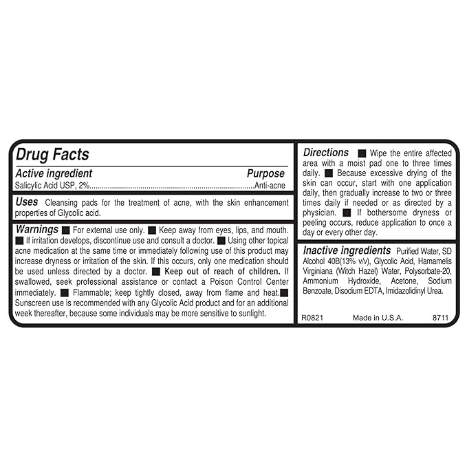 Replenix Gly-Sal Clarifying Acne Pads, 60 Count, Medical-Grade Glycolic Acid & 2% Salicylic Acid Exfoliating Pads for Acne-Prone Skin, Help Clear Blemishes & Refine Pores, Non-Oily