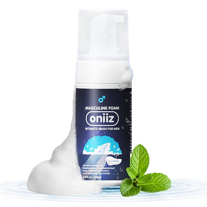 Masculine Foam Classical Intimate Wash for Men, Triple-Barrier Intimate Defense - Soothes, Deodorizes & pH Balanced - Natural Ingredients - Refreshing Cool Sensation 3.38 fl. oz