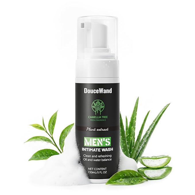 Men's Intimate Wash – pH Balanced Foaming Tea Tree Groin Cleanser, Odor Control with Agave & Licorice, Refreshing Body Wash – 5 Fl Oz
