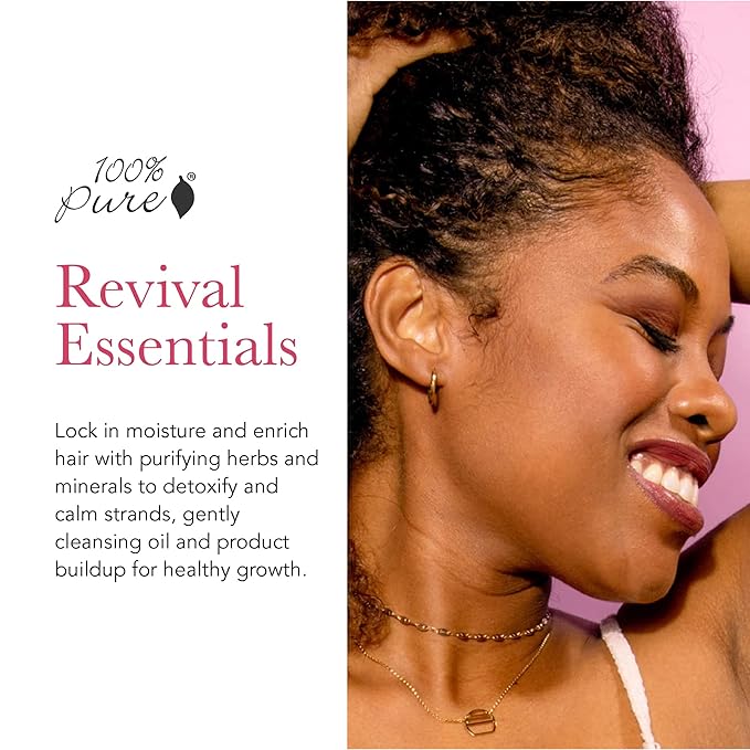 100% PURE Burdock & Neem Healthy Scalp Clarifying Shampoo Moisturizing Detox with Rose Hydrosol Replenishing Cleanser for Dry, Itchy, Flaky Scalp for Women & Men - 8 Fl Oz