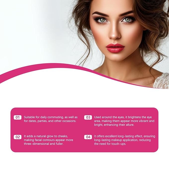 Highlighting Eye & Cheek Palette -Glow Wardrobe Palette, Rich Glow Shades for Eyeshadow & Cheek Highlight, Blendable Pigment, Long-Wearing, Suitable for Daily & Party Makeup