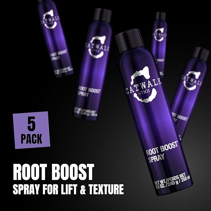 TIGI Catwalk Root Boost Spray Foam - Directional Mousse for All Hair Types - For Lift & Texture - For All Hair Types - Finish on Wet Hair & Blow Dry - Premium Hair Care Products - 8.5 oz (5 Pack)