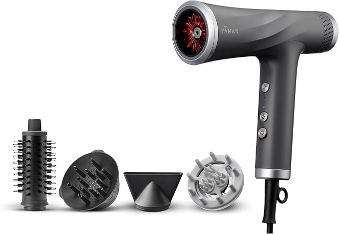 YA-MAN SPA Styler Blow Dry + Scalp Massage Essential Kit| Professional Hair Styling (Slate Grey)
