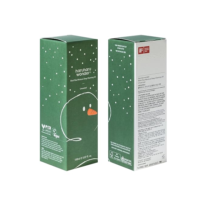 HARUHARU wonder Black Rice Moisture Cleansing Oil, (Christmas Limited Edition), Korean Facial Cleanser, Makeup Remover, Holiday stocking stuffers, 5.07 fl.oz