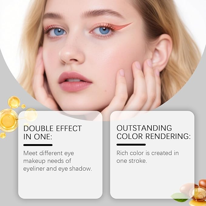 Mitlume Perfect Color Duo-Shadow Liner 2-in-1 Eyeliner & Eyeshadow,Chiura Plum Eyeshadow Stick,Waterproof Smudge-Proof Long-Lasting Makeup, Effortless Smoky or Natural Eye Makeup,Easy to Color(06+03)