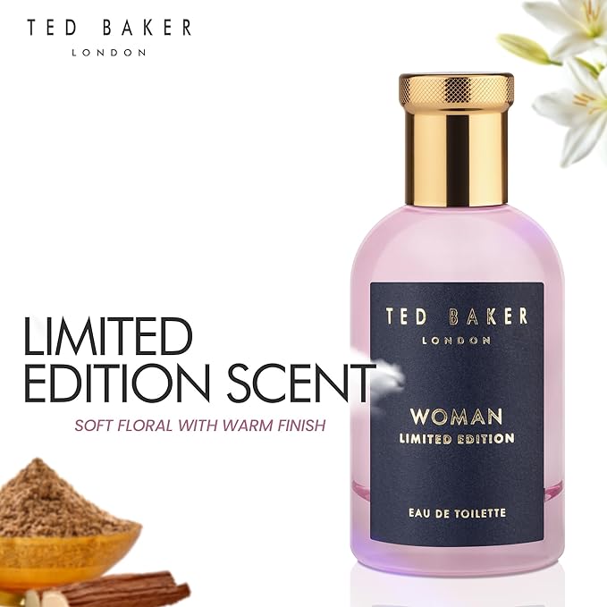 Ted Baker Woman Limited Edition EDT, Delicate and Fresh Scent, Blends of Soft Lily and Delicate Jasmine, Finishing Notes of Amber and Creamy Sandalwood, 3.38 fl oz