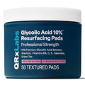 QRxLabs Glycolic Acid Pads - 10% Glycolic Acid Exfoliating Pads - Rinse-Free Face Peel - Antioxidant Chemical Exfoliant with Vitamins B5, C & E, Green Tea Extract - 50 Count, Mint & Eucalyptus