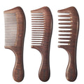 Letyvba Wooden Comb Set – Fine, Medium & Wide Tooth Anti-static Wooden Hair Combs for Curly, Wet, Long Hair