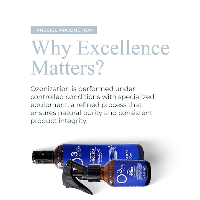 Energizing Shampoo + Hair Serum Kit - High-Performance Natural Hair Treatment - Ozone Therapy - Strengthening & Toning for Healthy Hair - Shampoo 10.14 Fl Oz Serum 2.03 Fl Oz