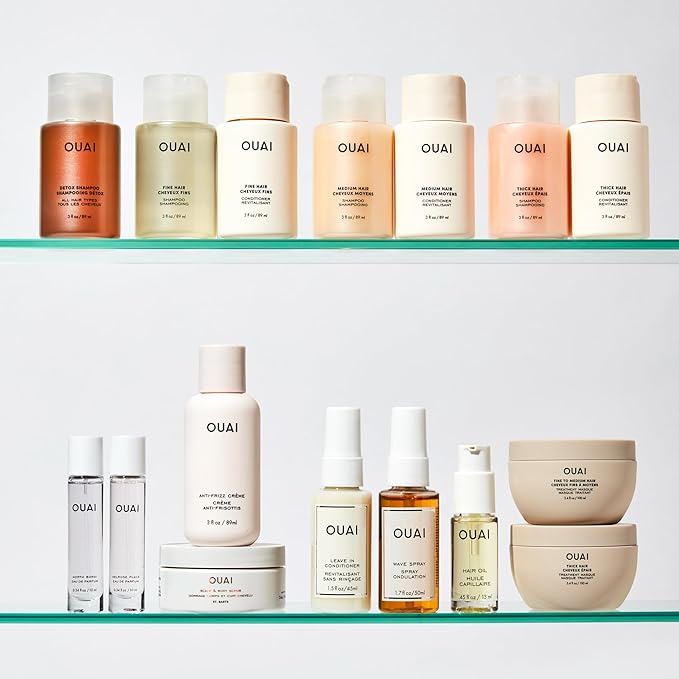 OUAI Medium Shampoo Travel Size - Hydrating Shampoo with Coconut Oil, Babassu, Kumquat Extract & Keratin - Strengthens, Nourishes & Adds Shine - Paraben & Sulfate Free Hair Care Products (3 Oz)