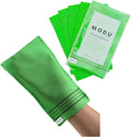 Modu Korean Exfoliating Mitts Large 5PCS (Green) – Exfoliating Gloves Body Scrubber Italy Towel Washcloth for Korean Spa at Home, Dead Skin Remover, 100% Vegan Viscose