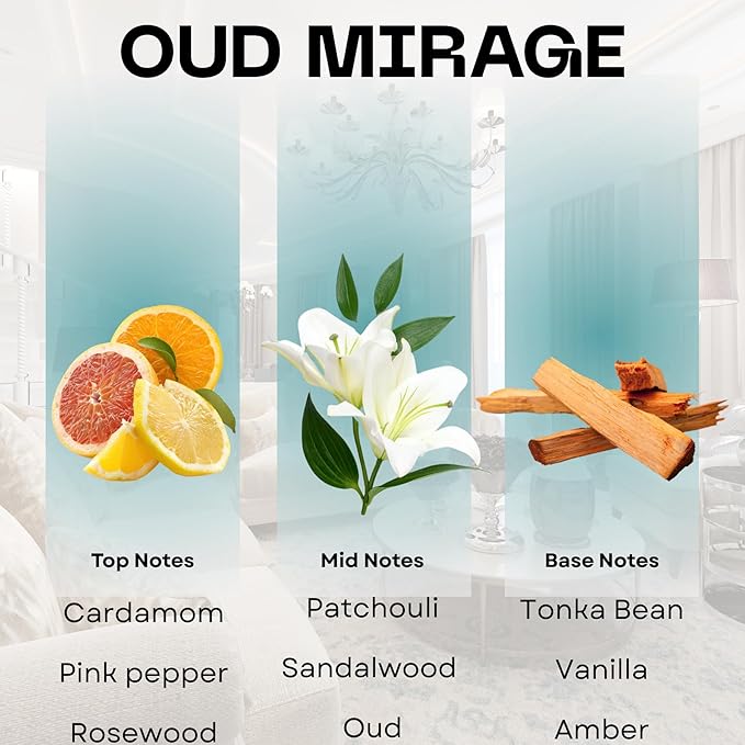 Scentia Oud Royal Fragrance Oil Inspired by TF's Oud Wood Perfume, Refill Diffuser Oil, Perfume Dupe, Aromatherapy Essential Oil Fragrance Set for Cold Diffusers, Candle Making | 500 ml, 16.9Fl Oz