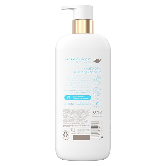 Dove Serum Body Wash Hydration Boost actively drenches dry skin with Hyaluronic Acid Serum 18.5 Fl Oz