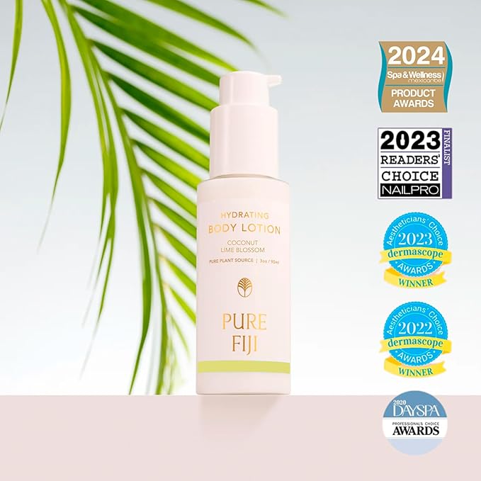 PURE FIJI Hydrating Body Lotion Travel Size, Coconut Lime Blossom (3oz/90ml)