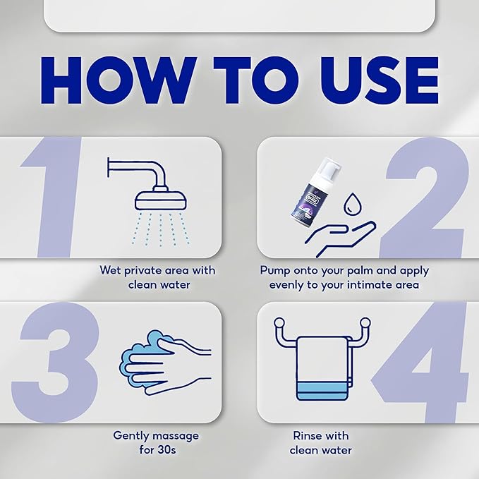 Masculine Foam Perfume Intimate Wash for Men, Triple-Barrier Intimate Defense - Prevents Odor & Itching, Natural Ingredients, pH Balance - Sweet & Alluring Aroma 3.38 fl. oz