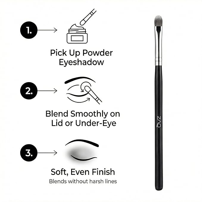 ZAQ Eye Shadow Brush for Blending, Concealer, Professional Tools for Applying Cream, Liquid Shadows and Eye Primer Base with Vegan Bristles