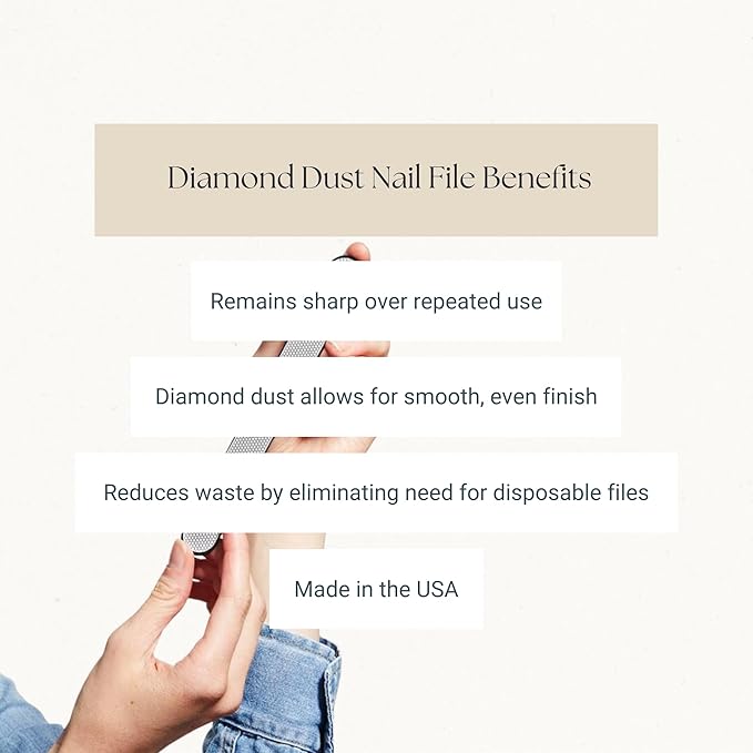 Caswell-Massey Diamond Dust Nail File, Professional Washable Nail Buffer Crafted from Polished Steel, Durable & Long-Lasting, Pre-Polish Care, 7 In