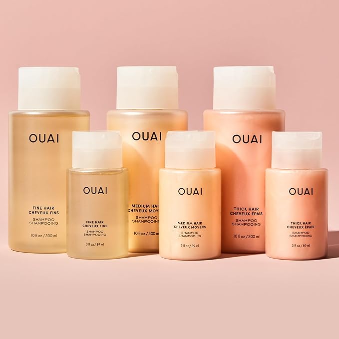 OUAI Medium Shampoo Travel Size - Hydrating Shampoo with Coconut Oil, Babassu, Kumquat Extract & Keratin - Strengthens, Nourishes & Adds Shine - Paraben & Sulfate Free Hair Care Products (3 Oz)