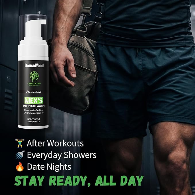 Men's Intimate Wash – pH Balanced Foaming Tea Tree Groin Cleanser, Odor Control with Agave & Licorice, Refreshing Body Wash – 5 Fl Oz