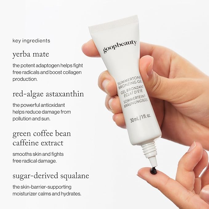 goop Beauty Summertone Bronzing Gel | Hydrating Skin Tint for a Sun-Kissed Glow | Vitamin E & Red Algae Astaxanthin | 1 fl oz