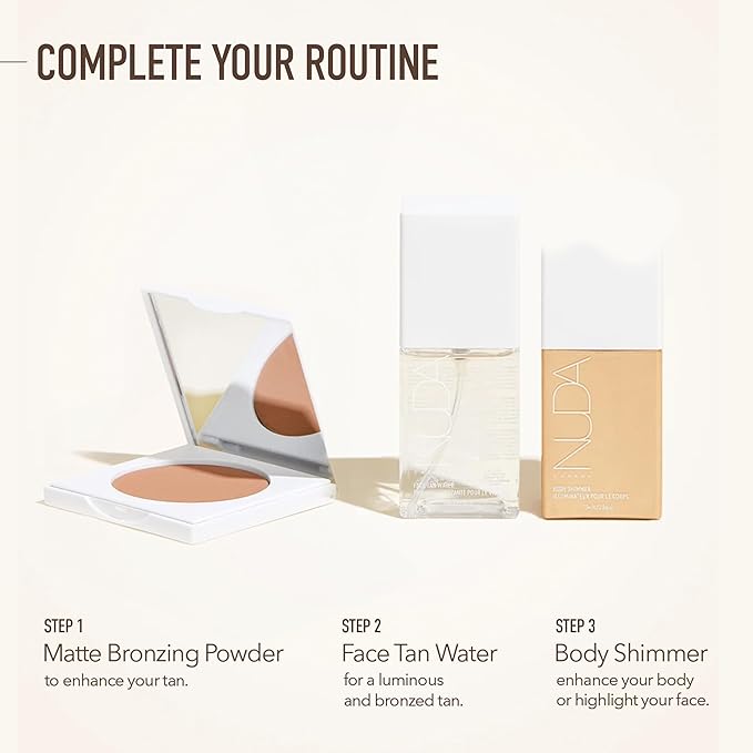 NUDA Body Shimmer | Illuminating Body Glitter to Enhance Tan | Vegan Shimmer Lotion for Women with Aloe Vera, Avocado Oil, & Vitamin E | Vanilla-Scented, Non-Staining Liquid Highlighter, (75 mL)