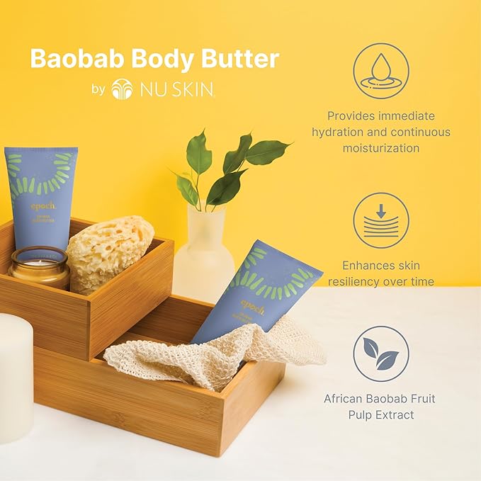 Nuskin Epoch Baobab Body Butter | Rich Cream Infused with Shea Butter and Ethnobotanical Baobab Fruit Extract for Deep Hydration, Softness, and Skin Resiliency | 2 Pack