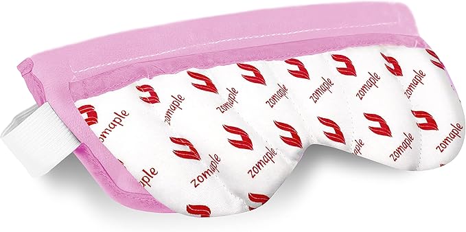ZOMAPLE Heated Eye Mask, Rose Gold – Soothing Moist Heat for Dry, Tired Eyes – Quick Microwave Prep, Adjustable Strap, Travel Pouch & Plush Washable Cover – Reusable, Cord-Free Warm Compress for Eyes