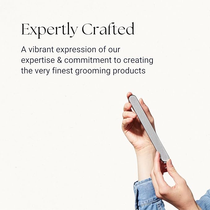 Caswell-Massey Diamond Dust Nail File, Professional Washable Nail Buffer Crafted from Polished Steel, Durable & Long-Lasting, Pre-Polish Care, 7 In