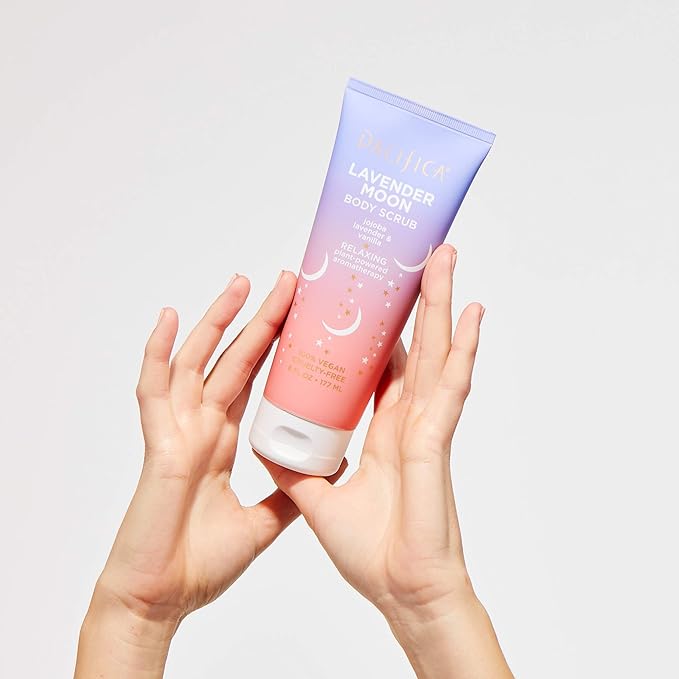Pacifica Lavender Moon Body Scrub, Gently Exfoliates & Polishes Dead Skin, For All Skin Types, Ven & Cruelty-Free, 6 Fl Oz
