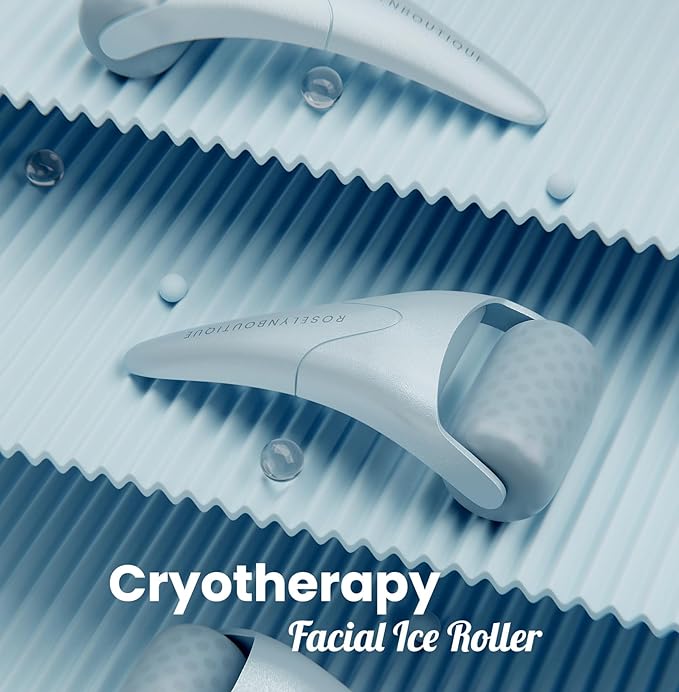 ROSELYNBOUTIQUE Ice Roller for Face Wrinkles Fine Lines Puffiness Stick Massager Facial Skin Care Tools Self Care Gifts for Men Women (Deep Ocean)