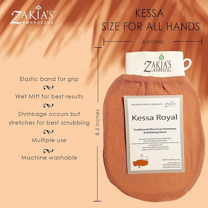 Original Kessa Exfoliating Glove - Teal Blue - Microdermabrasion Exfoliating Mitts, Removes unwanted dead skin, dirt and grime and Keratosis Pilaris. Great for spray tan removal. 1 unit