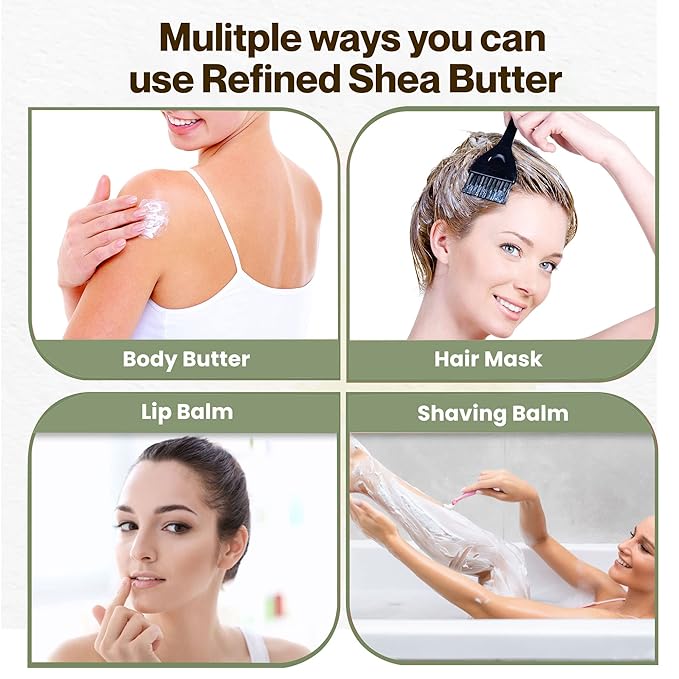 uh*Roh*Muh Refined Shea Butter from France 16 oz – Odorless & Smooth Texture – Cosmetic Grade Shea Butter for Skincare, Hair Care, Soap Making, Lotions, Balms & DIY Formulations