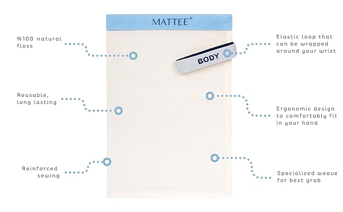 MATTEE - Kessa Glove - 2 Packs of Premium Exfoliating Mitt - Self-Tan Remover - Ensures Smooth and Soft Skin, Helps Avoid Keratosis Pilaris, Ingrown Hair and Cellulite -%100 Viscose Fiber - Medium