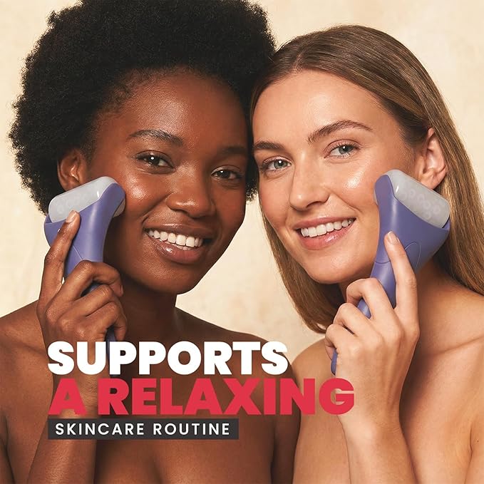 ROSELYNBOUTIQUE Ice Roller for Face & Gua Sha Facial Tools for Wrinkles Fine Lines Puffiness - Facial Massager Skin Care Tools Self Care Gifts for Men Women (Purple)